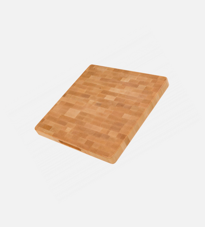 Maple butcher block, end grain, 16 x 16 x 1.5 in.
