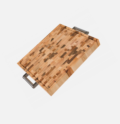 Bloc de boucher en érable, grain debout, 16 x 18 x 2 po, avec poignée