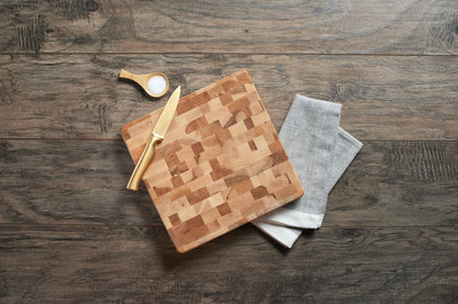Maple butcher block, end grain, 10 x 10 x 1 in.