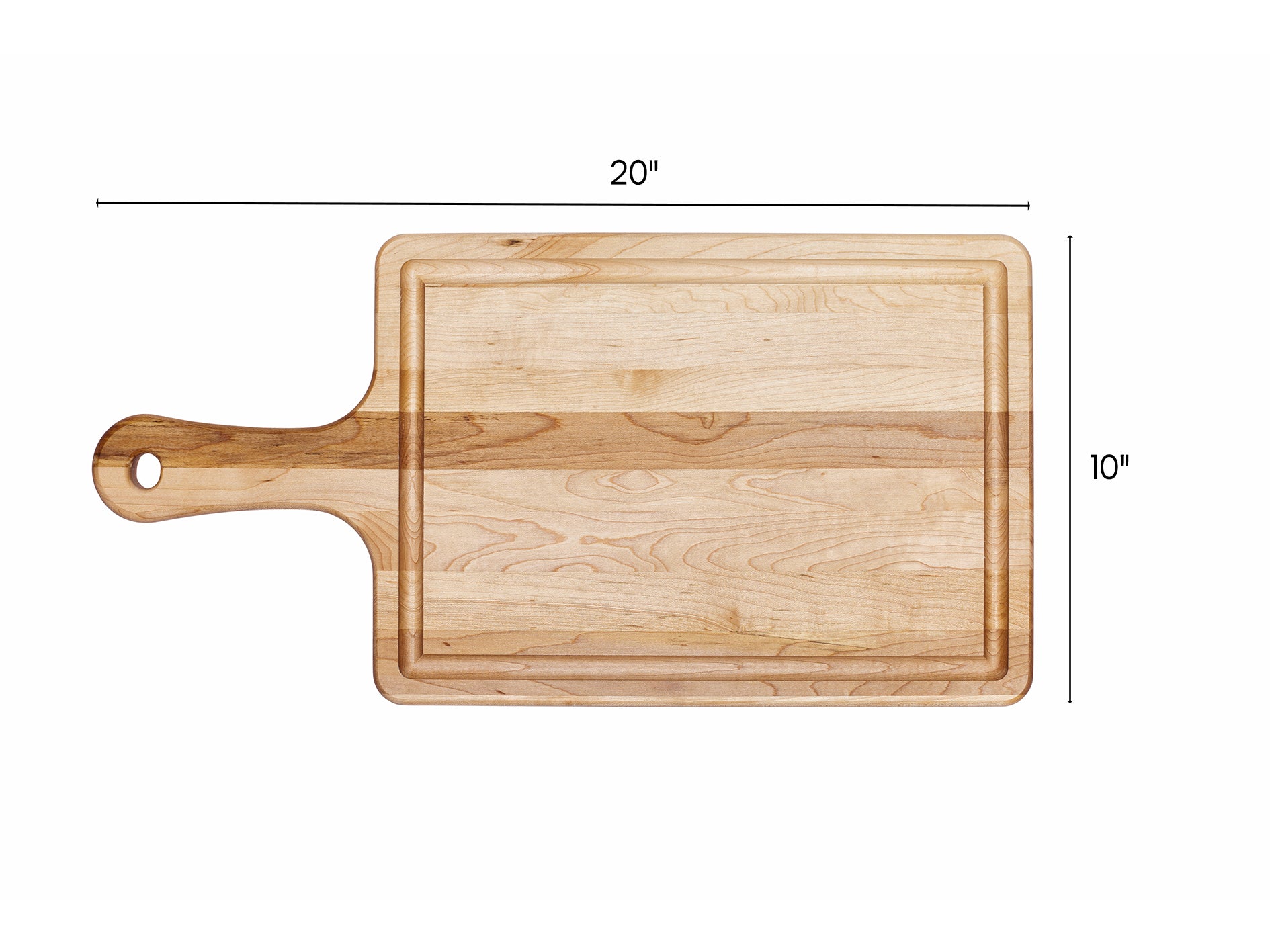 Planche à poignée en érable, grain couché, 10 x 20 x 0.75 po