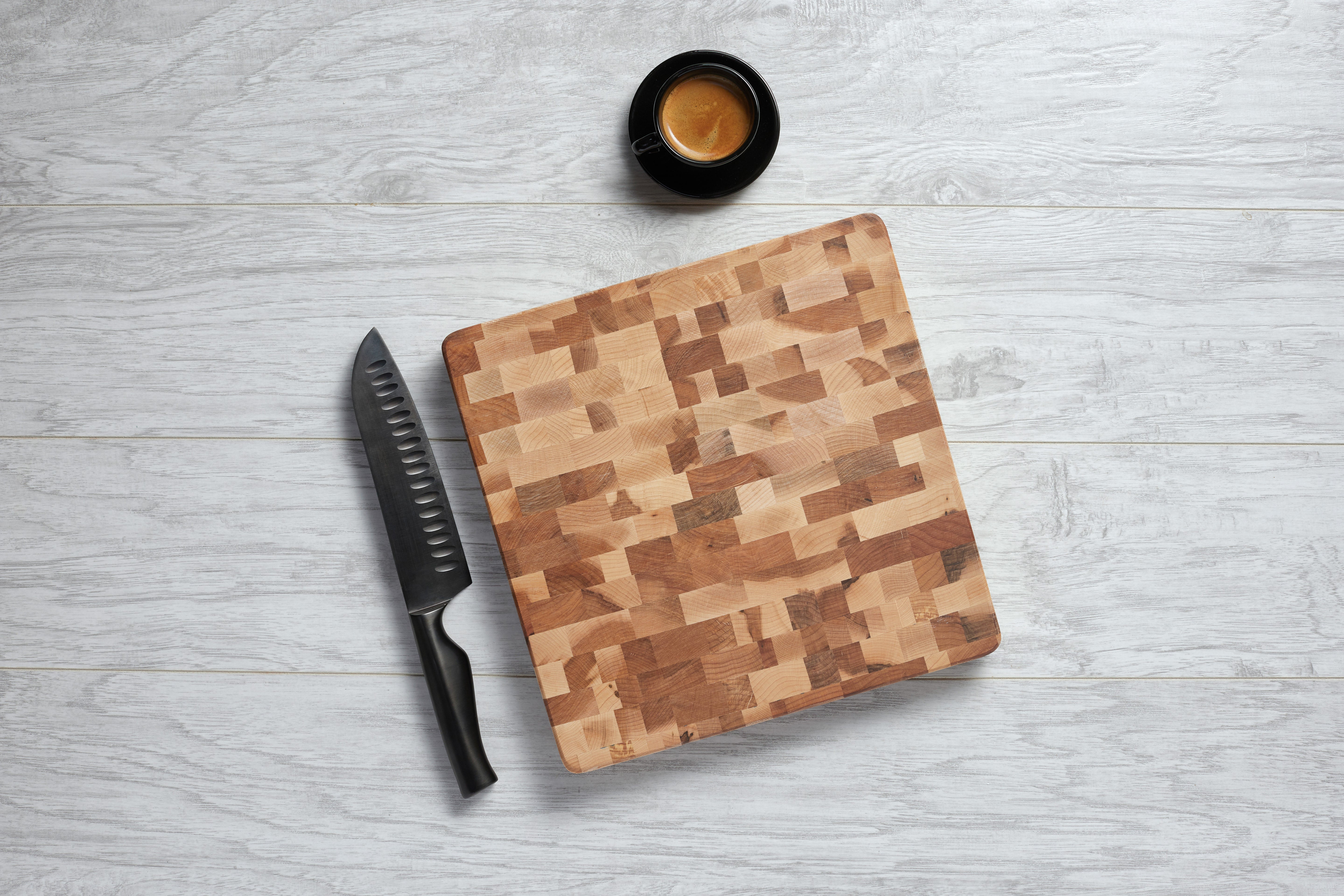 Maple butcher block, end grain, 12 x 12 x 1 in.