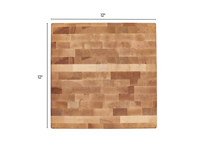 Bloc de boucher en érable, grain debout, 12 x 12 x 2 po