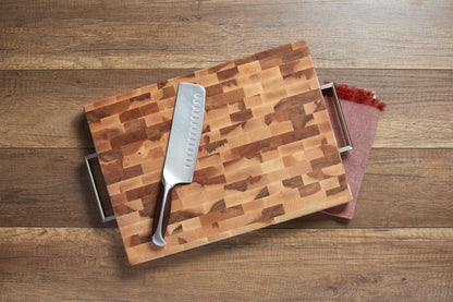 Maple butcher block, end grain, 13 x 18 x 1.25 in., with handle