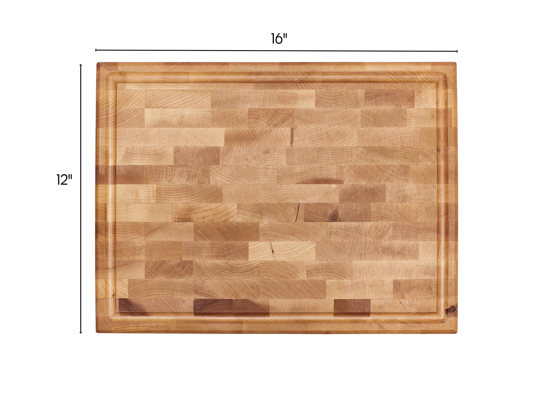 Bloc de boucher en érable, grain debout, 12 x 16 x 1.25 po
