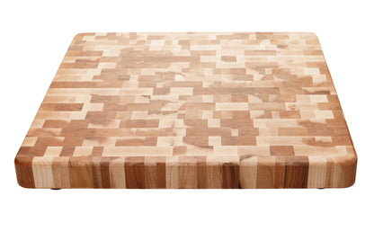 Maple butcher block, end grain, 16 x 16 x 1.5 in.
