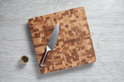 Maple butcher block, end grain, 16 x 16 x 1.5 in.
