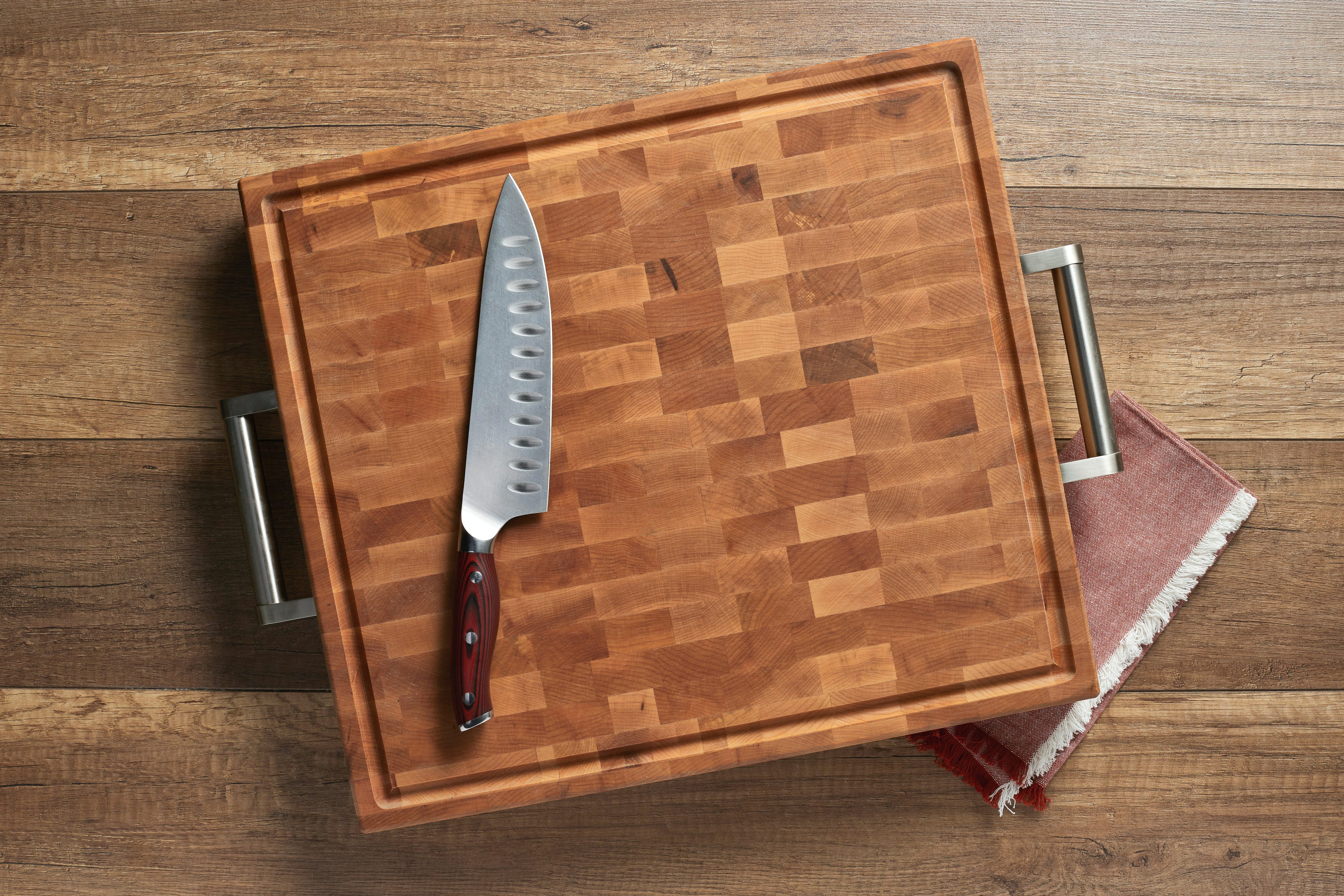 Bloc de boucher en érable, grain debout, 16 x 18 x 2 po, avec poignée